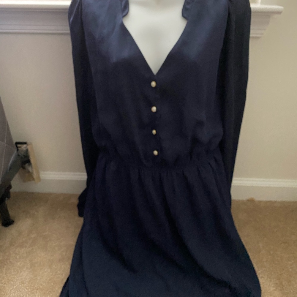 Navy Chiffon Dress